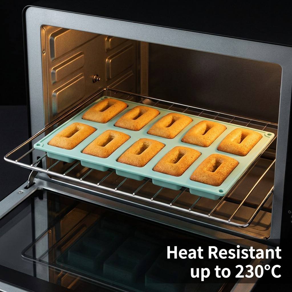 Soap Making Tray - Non-stick 10-Hole Rectangle Silicone Baking Mold