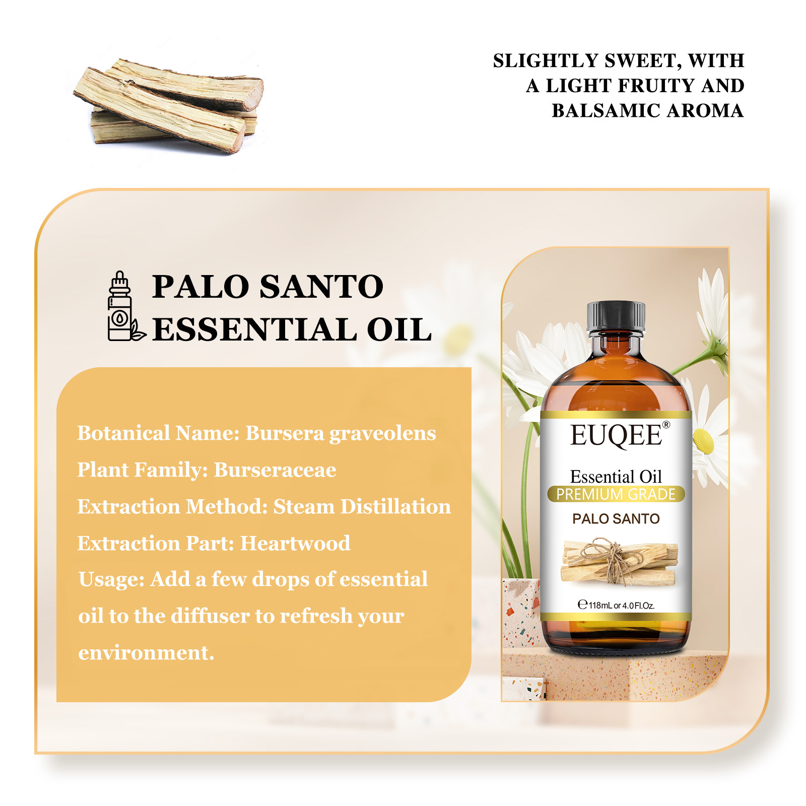 EUQEE 118ml Essential Oil Palo - Soap Making Ingredients review and price