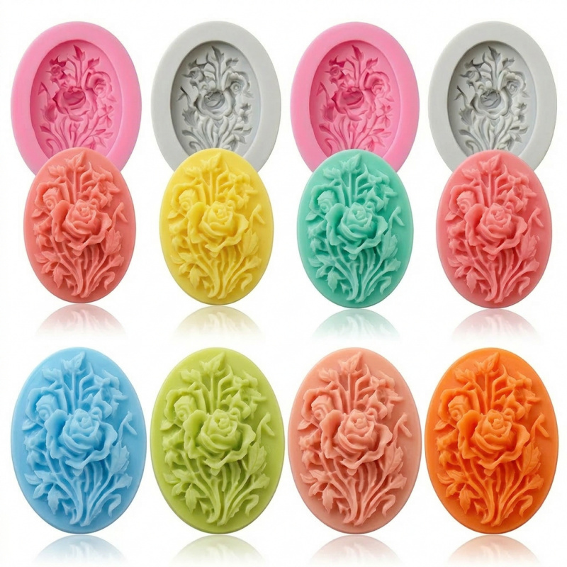 4 Silicone mold with flower sh - Soap Making Gloves review and price