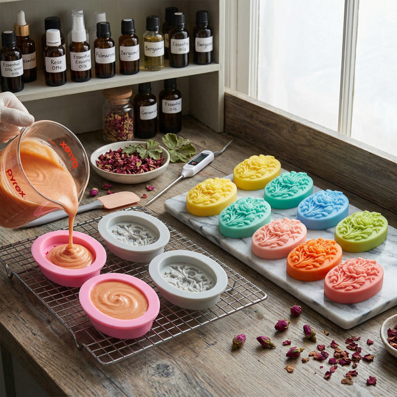 4 Silicone mold with flower sh - Soap Making Gloves review and price